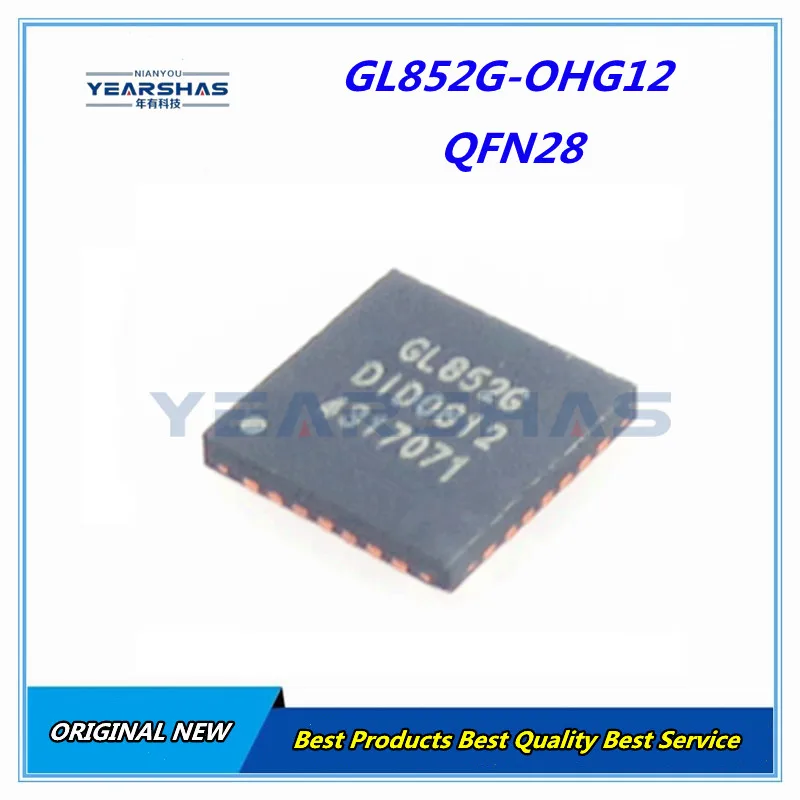 5PCS  GL852G-OHY60   GL852G-OHG12  New Original  GL852G  QFN28  USB 2.0  MTT Hub Controller-20 In Stock