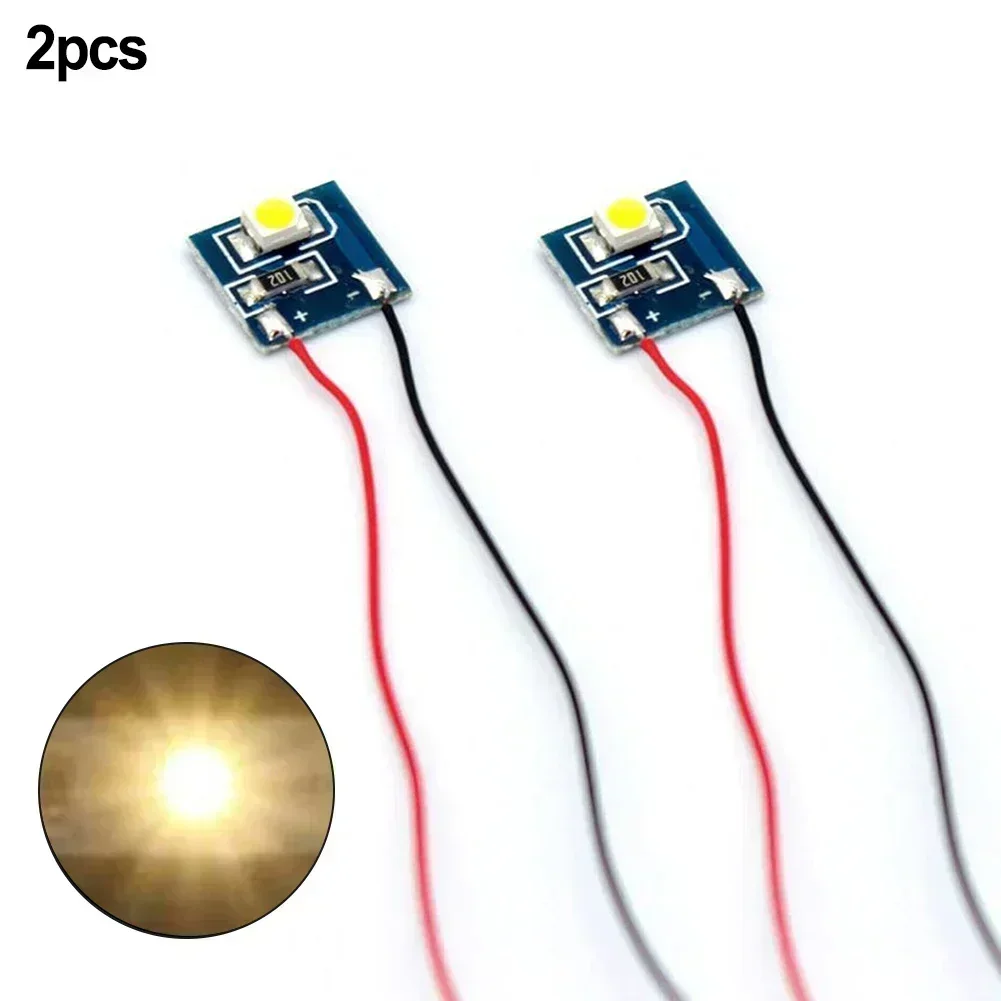 2Pcs Pre-Wired Warm White 3528 LED 12-18V DC/AC For Model Railway Locomotive Headlight For HO/OO Larger Pre-Wired 10MM Cable