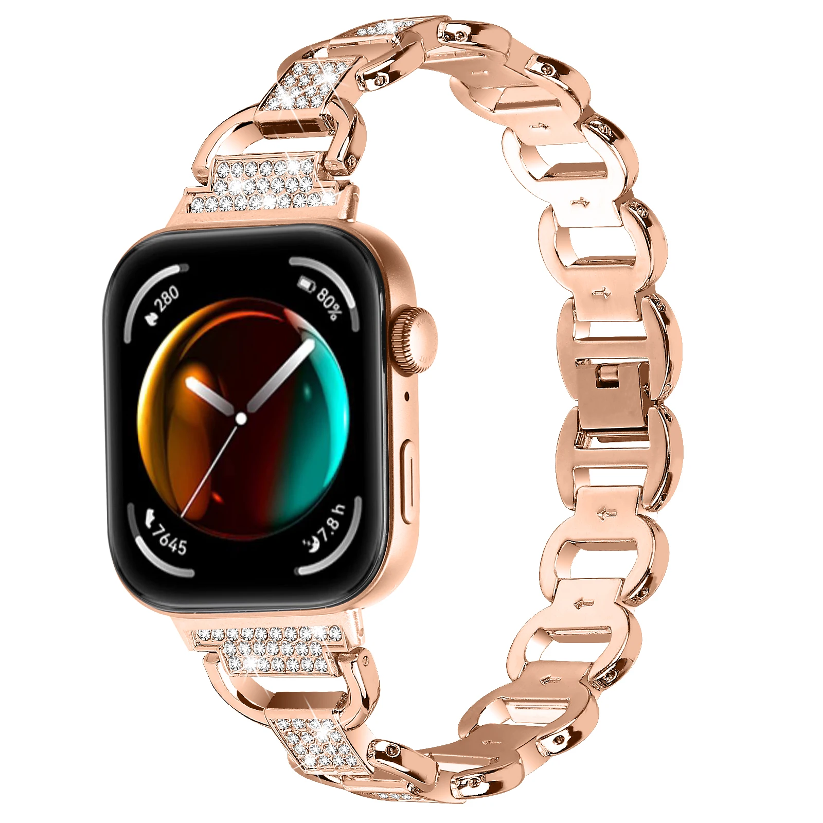 Pulseira de aço inoxidável diamante para huawei watch fit 3 pulseira formato oval pulseira para huawei fit 3 acessórios de relógio inteligente