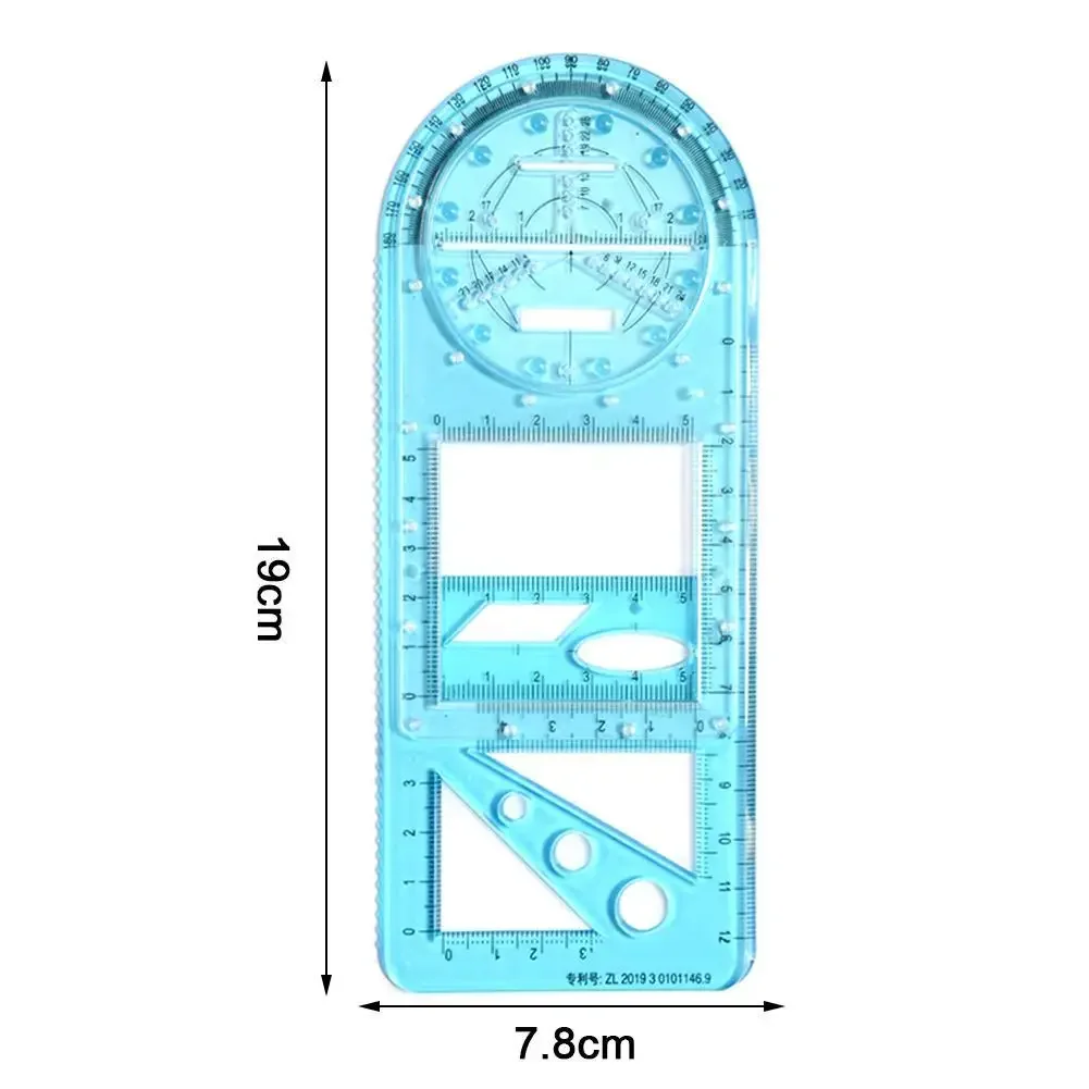 For School Multifunctional Primary School Activity Drawing Geometric Ruler Triangle Ruler Compass Protractor Set Measuring Tool