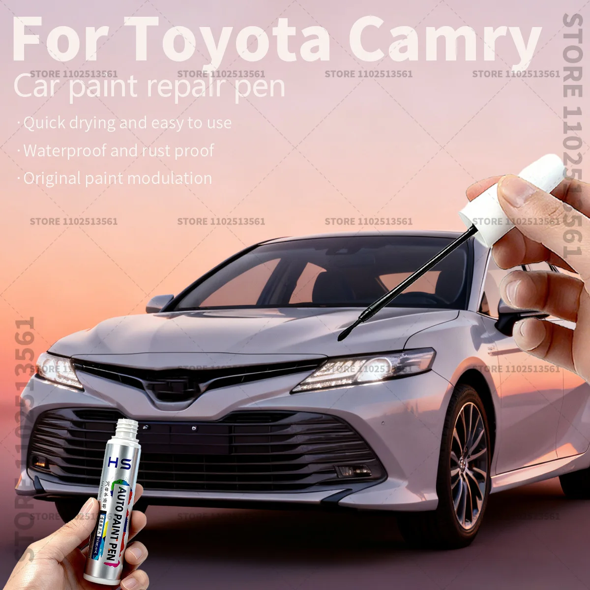 For Toyota Camry Car Paint Repair Pen Touch Up Scratch Remover DIY Auto Accessories White 070 Blue 8W7 Black 209 Silver 1K0 Gray