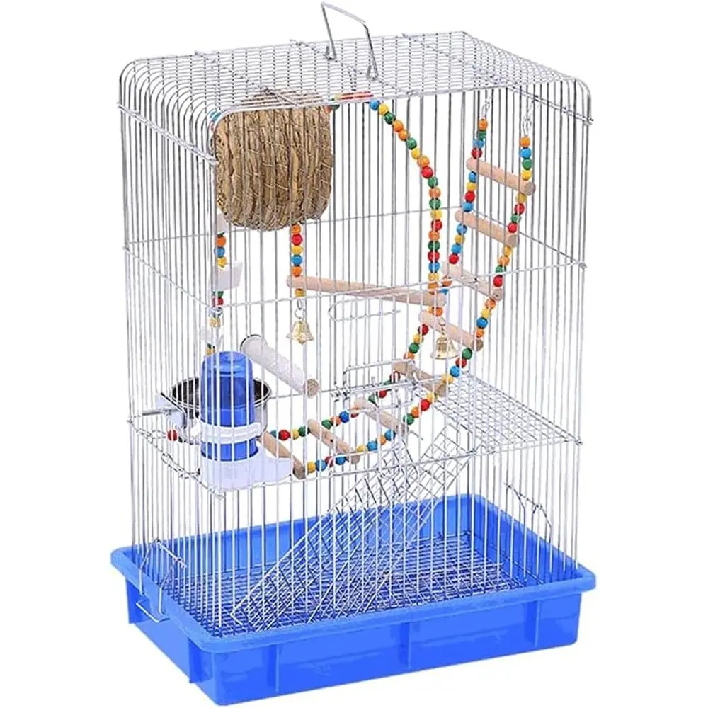 

Портативная большая квадратная клетка для птиц 23,6 для подвешивания, стильная и элегантная переноска для птиц для дома или путешествий