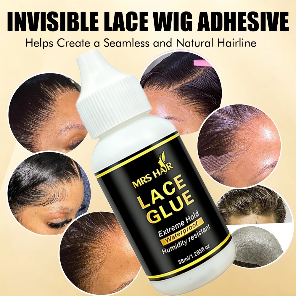 

38ml Lace Wig Glue,Waterproof with Water-Based Formula Mild and Non-Irritating,Quick-Drying,Firmly Secures Wigs,Lace glue set