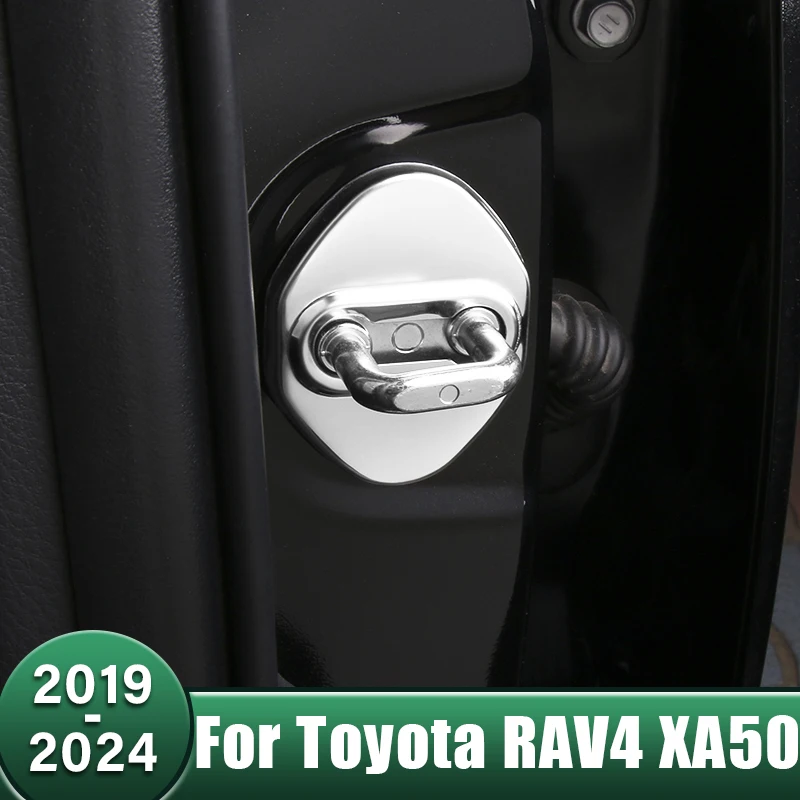 

Car Door Lock Buckle Cover Interior Protector Rust Accessories For Toyota RAV4 XA50 2019 2020 2021 2022 2023 2024 RAV 4 Hybrid