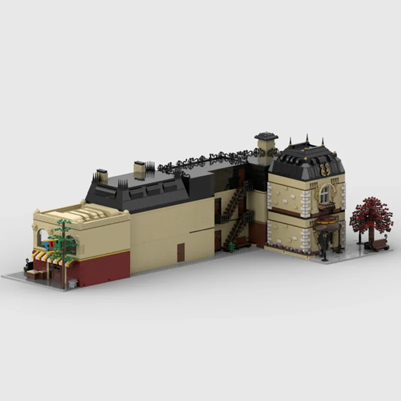 Technical Moc Bricks Retro Street View Model Old Street Modular Building Blocks Gifts Toys For Children DIY Sets Assembling