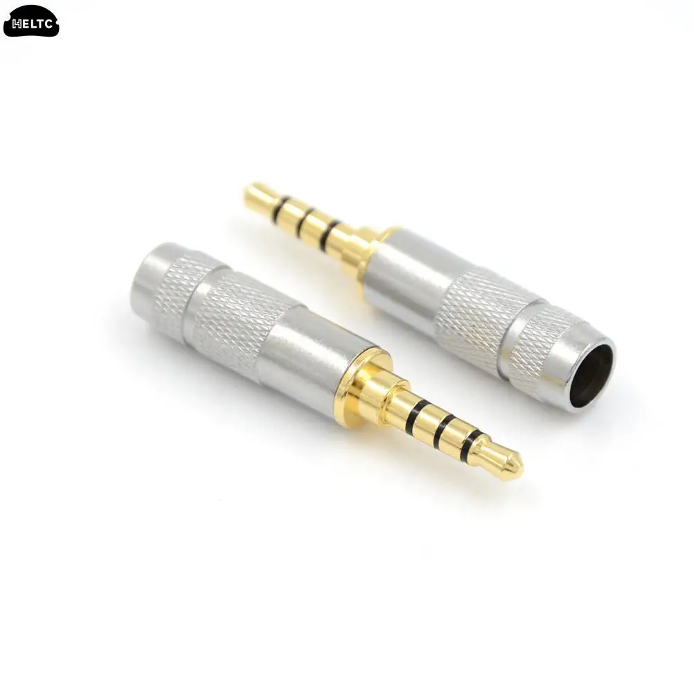 1 adet 3.5mm Stereo 4 kutuplu kulaklık jakı ses lehimler Stereo kulaklık erkek tak Jack ses lehimler bağlayıcı