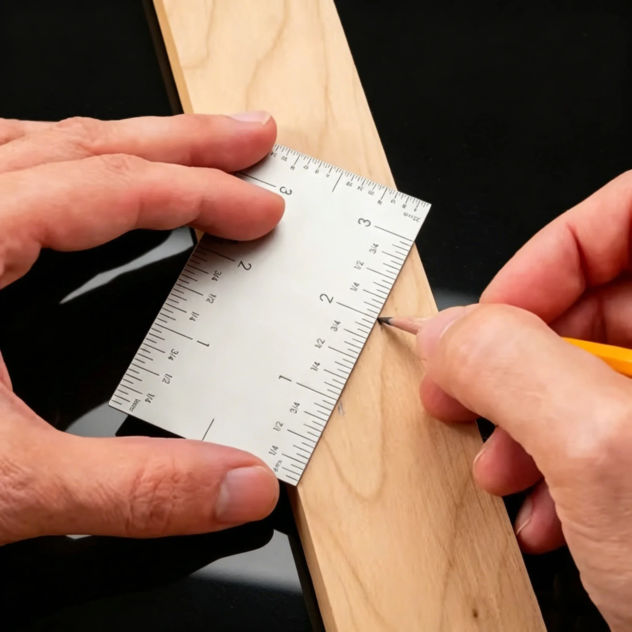 3-Inch Stainless Steel Square Ruler | Portable Woodworking Marking Tool | Pocket Size Measuring Scale