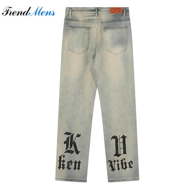 

Summer Y2k Jeans for Men Casual Baggy Pants Print Pantalones Homme Streetwear Men's Clothing Trousers Youthful Vitality Kanye