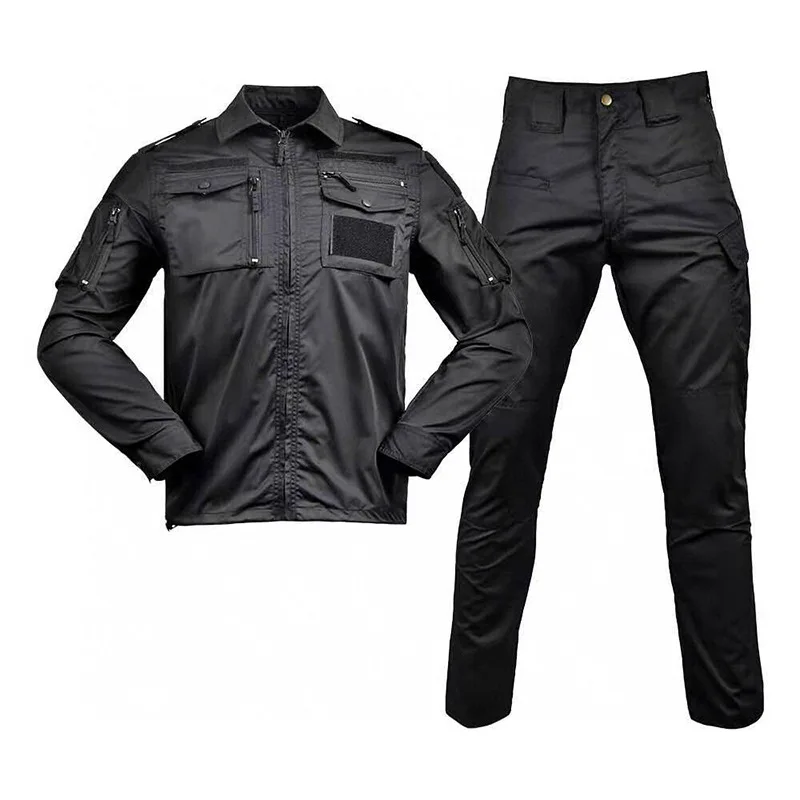 Spring Autumn Training Sets Men Outdoor Camouflage Work Overalls Jacket Pant Wear-resistant Pocket Windproof Training Uniform