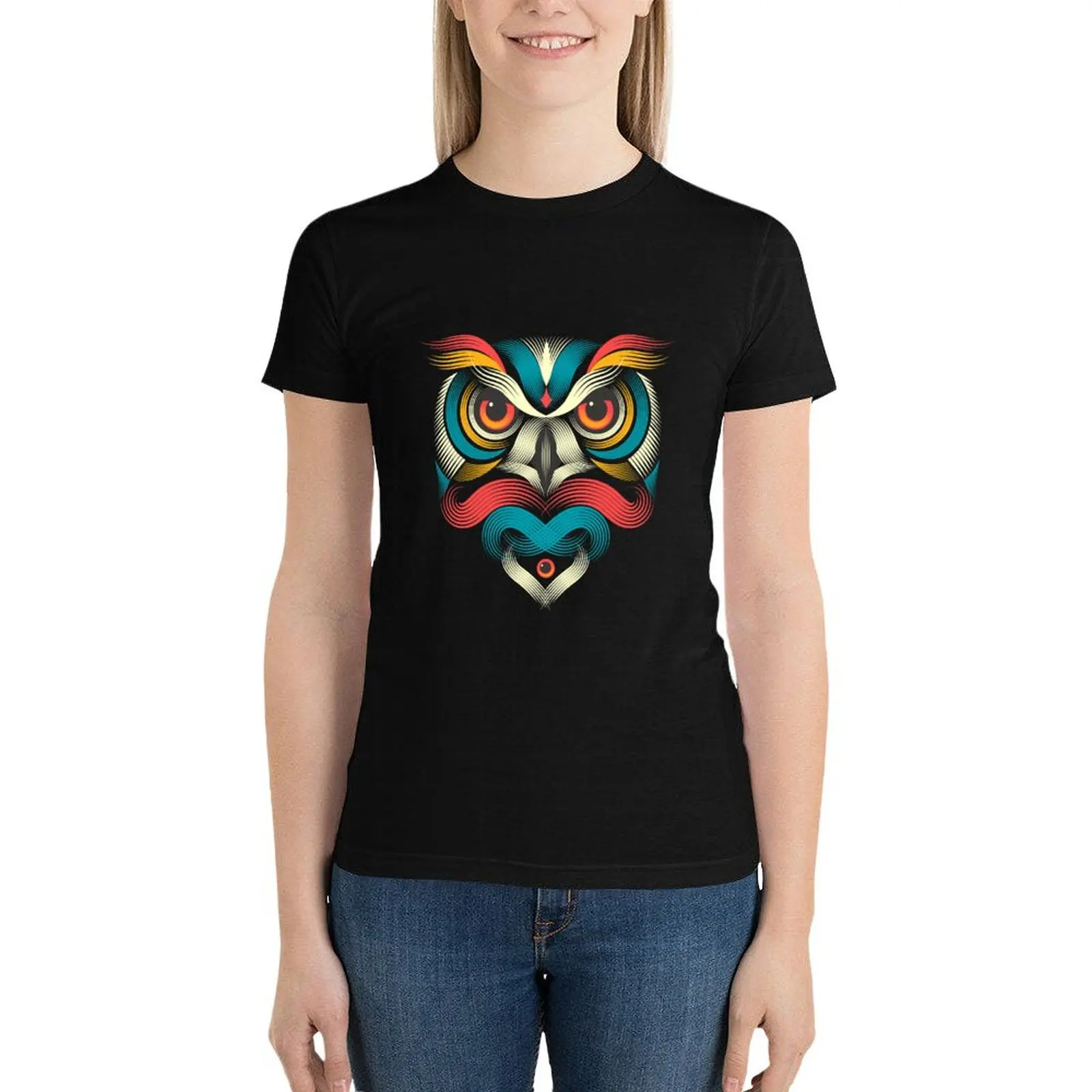 

Owl Soul T-Shirt vintage clothes animal print shirt for girls oversized Women's cotton t-shirt