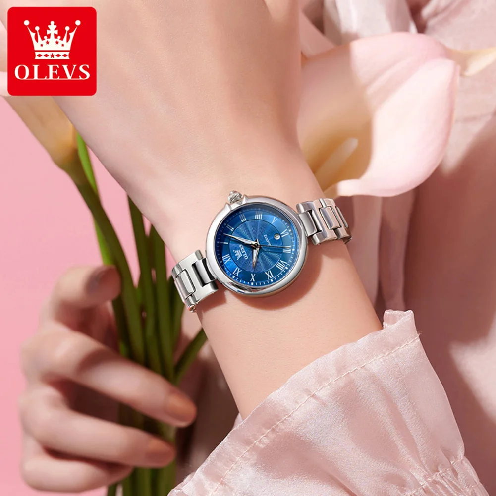 OLEVS New Women Quartz Watch Luxury Brand Watch Waterproof Calendar Clock Circular Dial Fashionable Original Elegant Women Watch