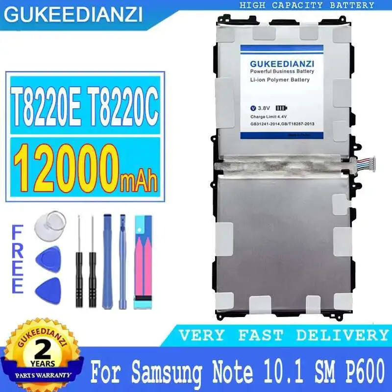 

T8220E T8220C 12000mAh For Samsung Galaxy Note 10.1 SM P600 P601 P605 P607 T520 T525 P602 Tablet Battery Stable