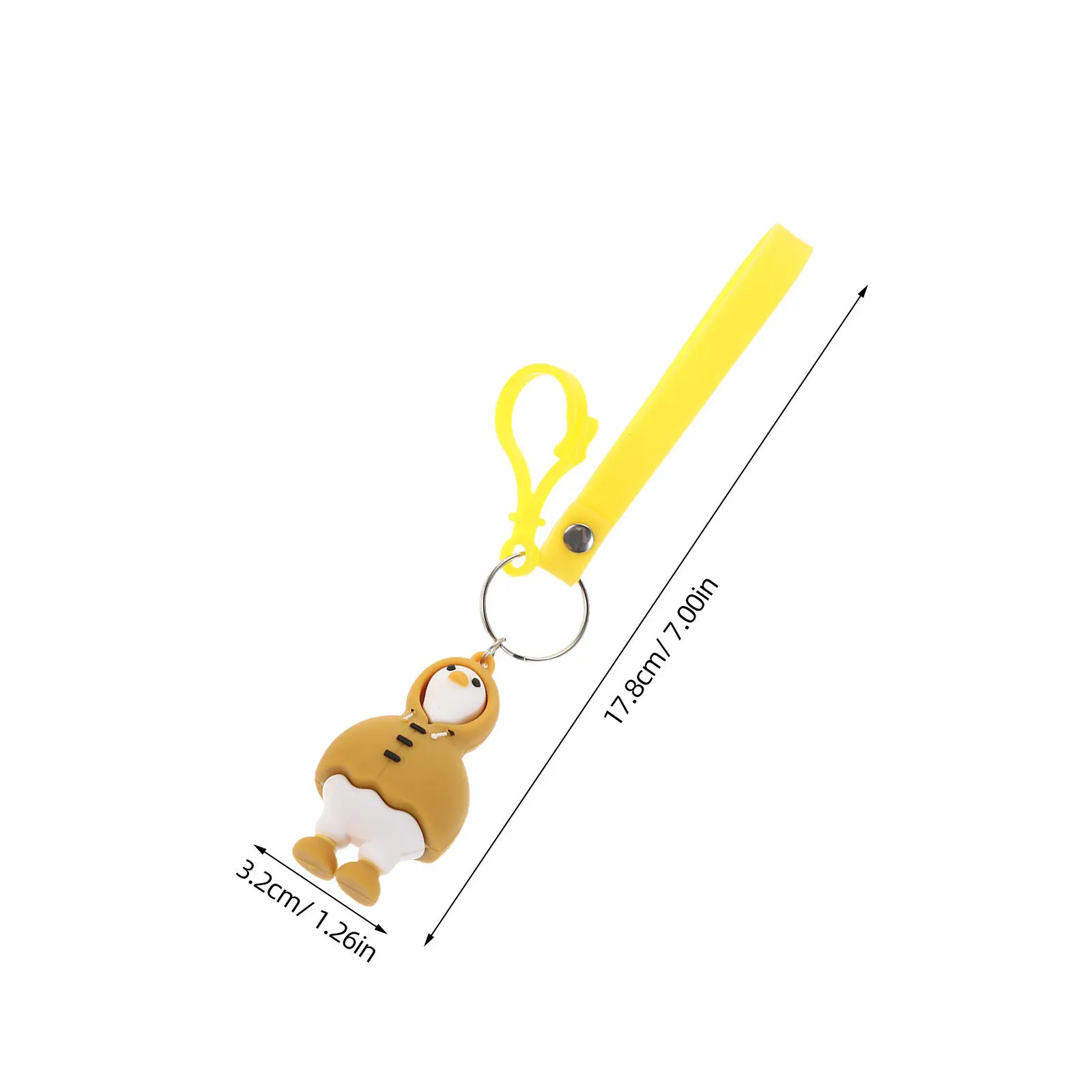 2Pcs Raincoat Duck Keychain Cartoon Mini Animal Pendant Cute Portable Bag Handbag Key Ring Gift Raincoat Duck Keychain