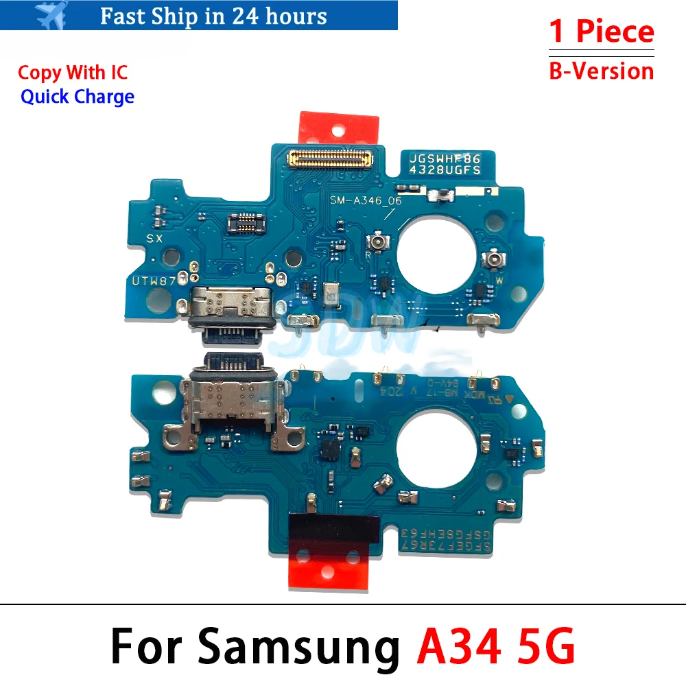 USB Charging port board Flex Cable For Samsung A54 A53 A72 A52 A24 A34 A23 A21 A13 A14 4G 5G A136B A145F A245F A146P A536 A546B