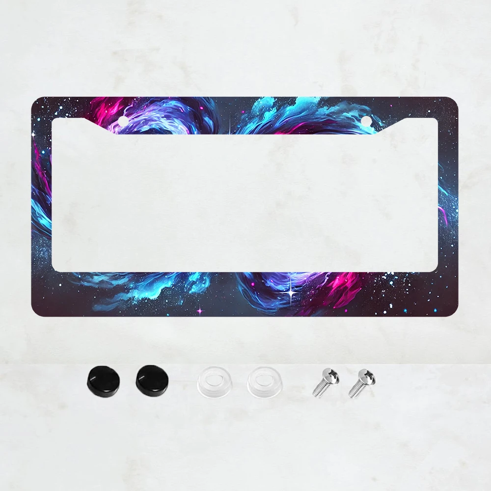 

1PC Purple Galaxy Space License Plate Aluminum License Plate Frame - 6 x 12 Inch US Standard Size, Decorative Car