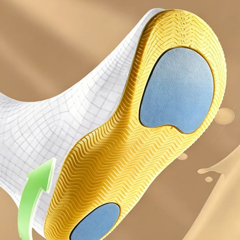 Flat Arch Insoles For Flat Feet Sporty Comfort Shock Absorption Massage Foot Cushion Leisure Sweat-absorbent Breathable
