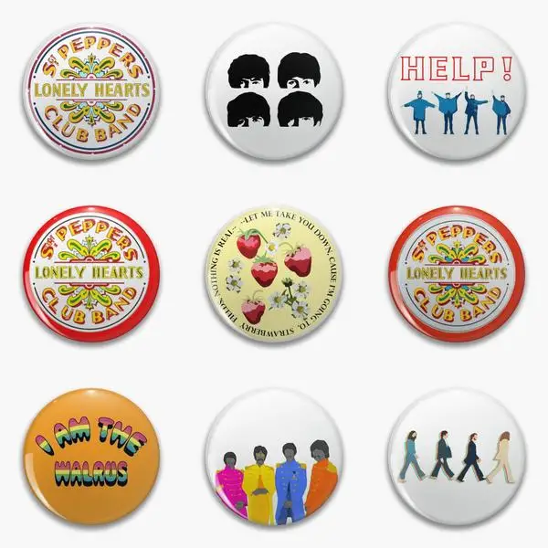 Sgt Pepper High Quality Logo Hard Day Silhouette Soft Button Pin Customizable Clothes Jewelry Fashion Hat Lover Women Badge Gift