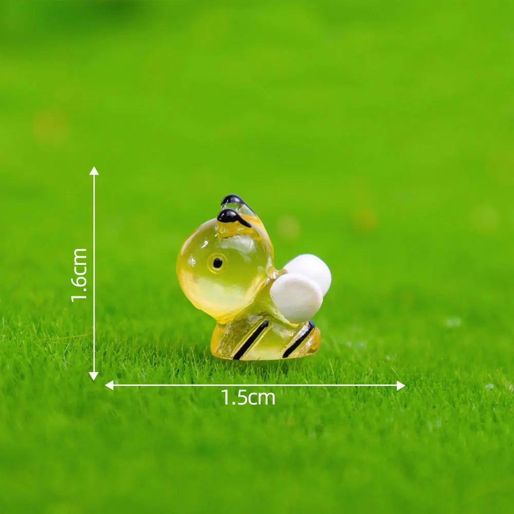 5/10PCS Mini Cute Glow In the Dark Resin Bee Animal Miniature - Fairy Garden Ornament, Micro Landscape DIY Crafts Decoration