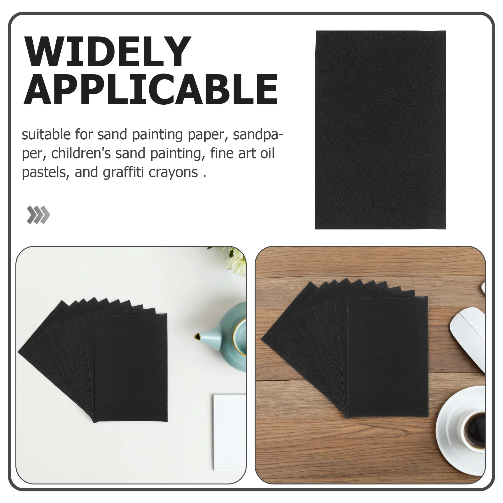 

10Pcs Sand Art Paper Black Sandpaper Creative Drawing Oil Pastels Graffiti Crayons Home School Kindergarten Art Supplies