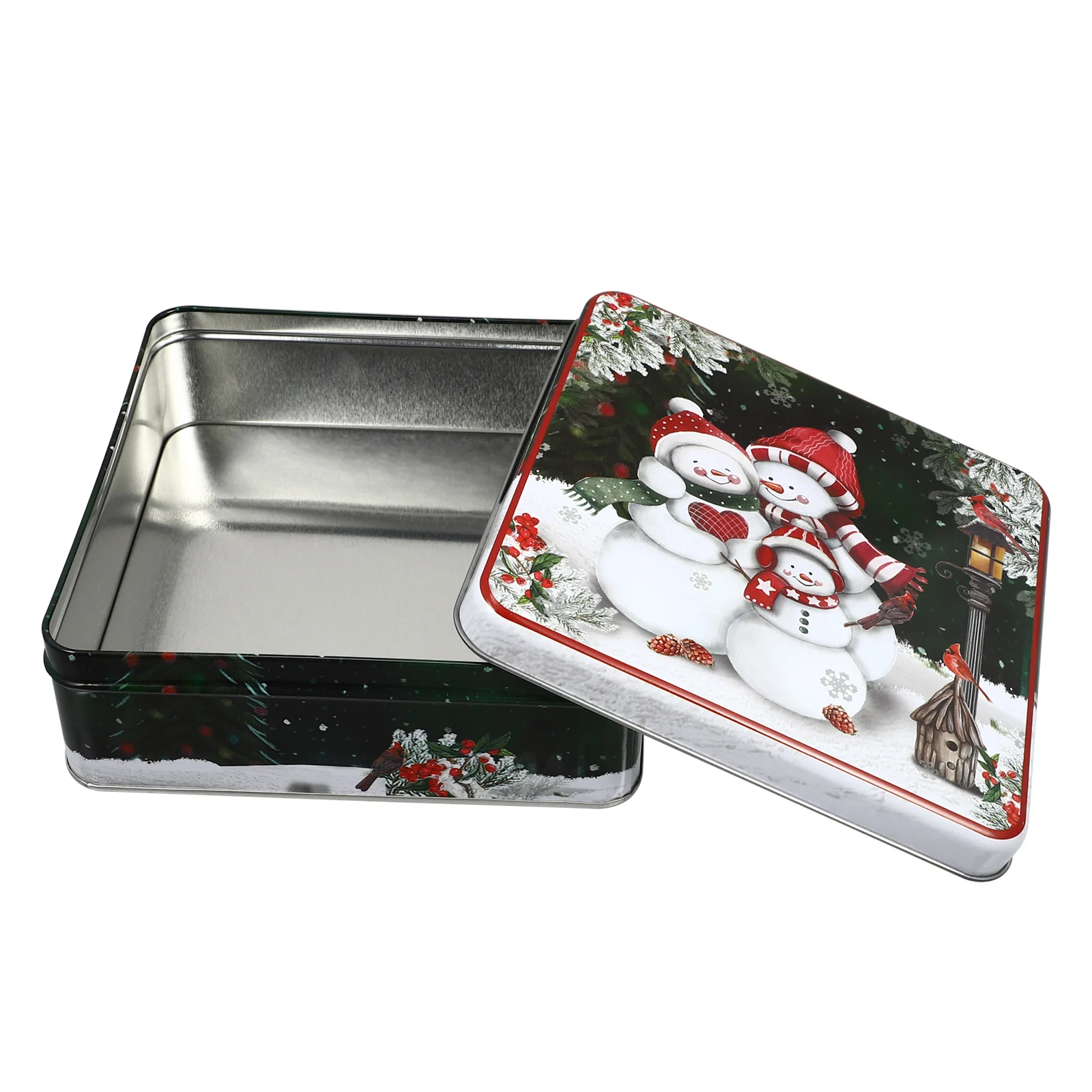 

Biscuit Box Christmas Cookie Jar Candy Holder Containers with Lids for Gifts Iron Case