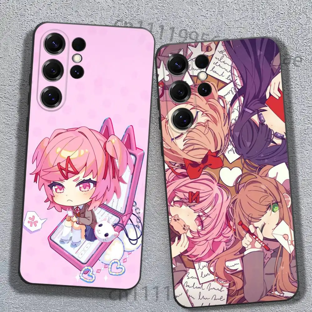 Cartoon Character Natsuki Phone Case For Samsung S22 24 20 25 23 30 21,Ultra,Plus,Silky Touch Liquid Protective Shockproof Case