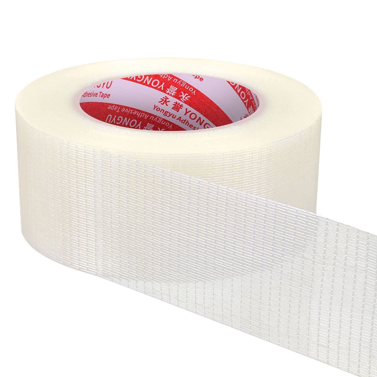 Monofilament strap with ears, heavy-duty transparent reinforced fiberglass strap adhesive packaging tape