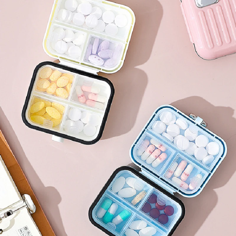 Kompakte tragbare Mini-Reise-Medizinbox – Seven-Day-Tablet-Organizer, Schmuck-Aufbewahrungsbehälter – Medikamentenspender für unterwegs