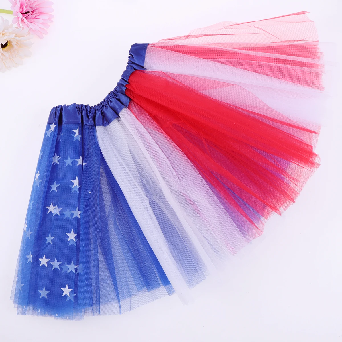 

Kids Tutu Skirt 30cm Length 23cm Waist Nylon Material for 4th of July Beach Park Birthday Parties Show Family Barbeque