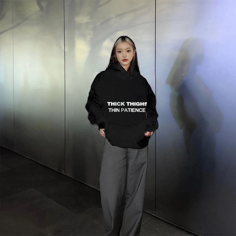 Damskie śmieszne bluzy z nadrukiem liter, styl Y2K, damskie bluzy z kapturem, graficzne, oversize, moda uliczna, damski sweter, luźny krój casual.