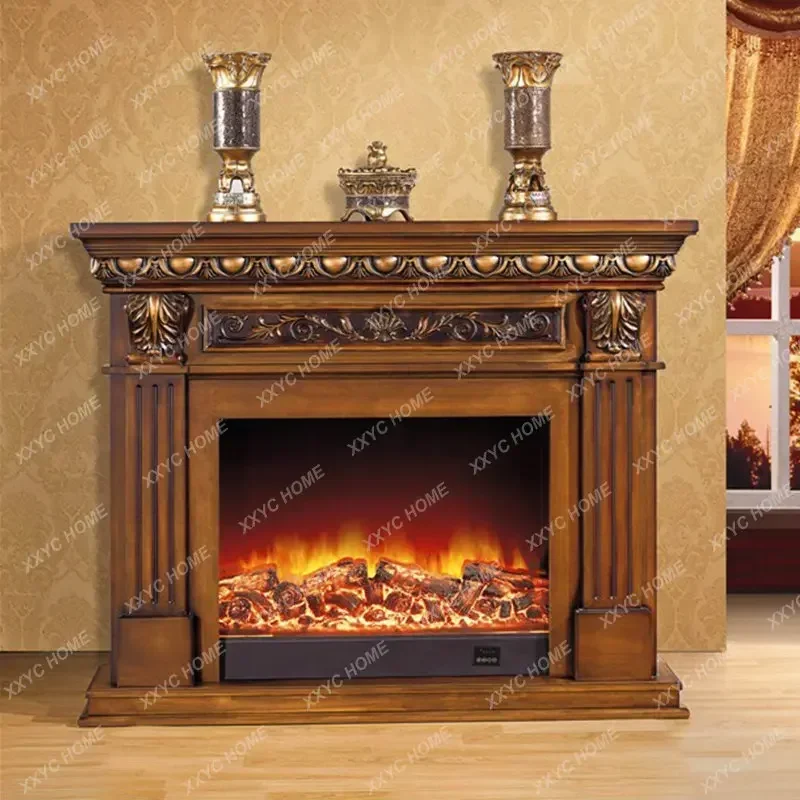 Fireplace Decoration Fireplace TV Cabinet 2 M Living Room Solid Wood Background Wall Heating Electronic Fireplace Core