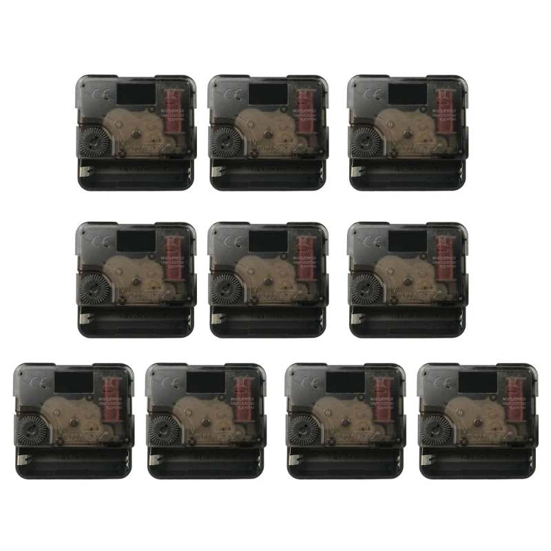 10Pcs Plastic Casing Quartzs Clock Movement for Wall Clock Repair Quiet Sweeping Motor Battery Operated Clock Mechanism