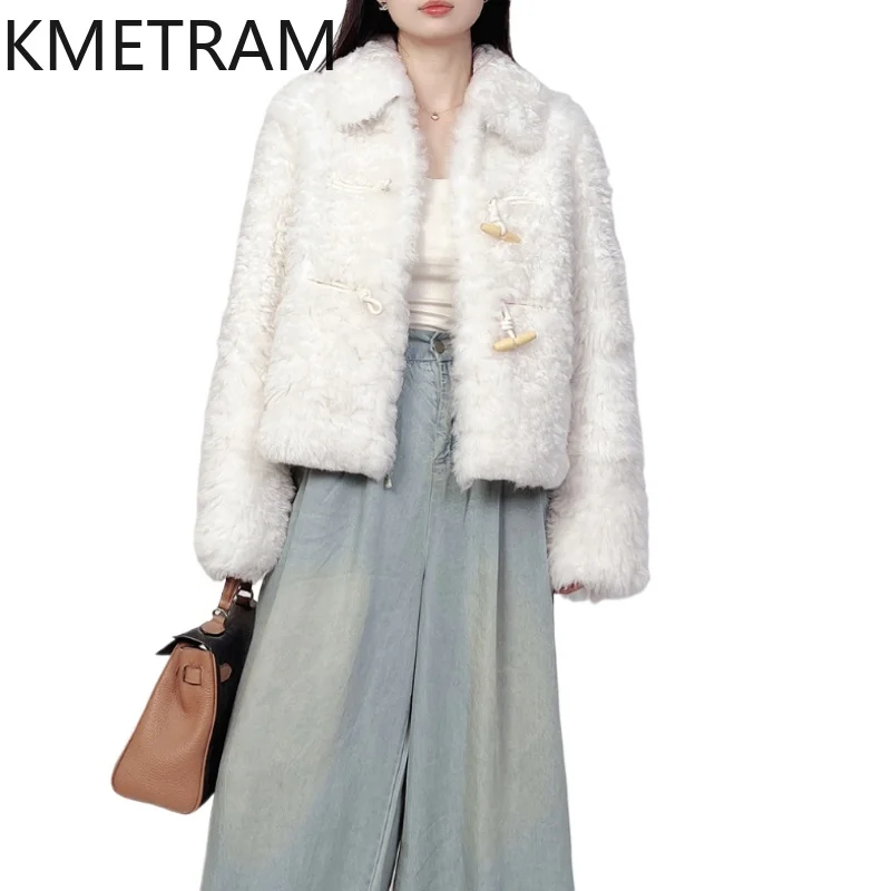 

Imported Bazaar Natural Wool Sheepskin Double Faced Fur Jacket Women Luxury Short Real Fur Coat Winter Woman Clothing 2025 шуба