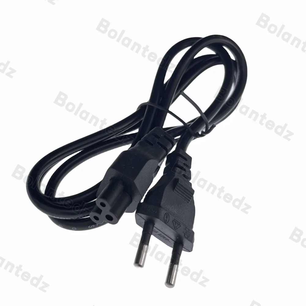 Bolantedz EU Euro US Power Cable European American IEC C5 Cloverleaf Power Cord 1.2m 4ft For AC Adapters Laptop Notebook