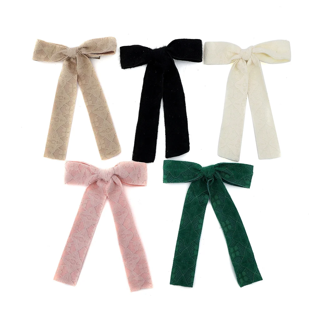 001P Plush lace tape Hair Bows Cute Hairpins Girls duckbilled  Hair Clips Barrettes  Clip Kids Headwear Fashion Hair Accessores