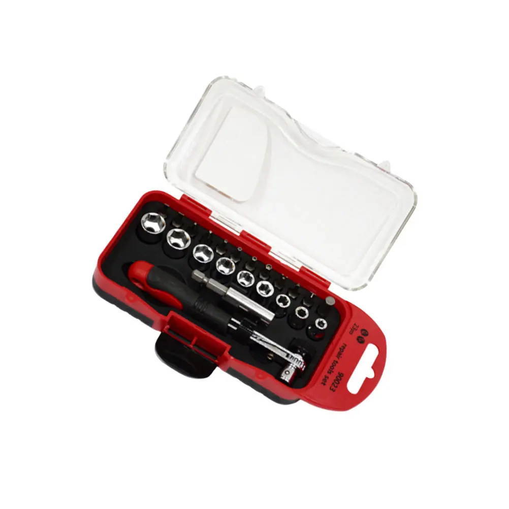 

23Pcs Socket Bit Set with Ratchet Handle Tool Kit for Car Motorcycle Door Maintenance Extension Rod Screwdriver