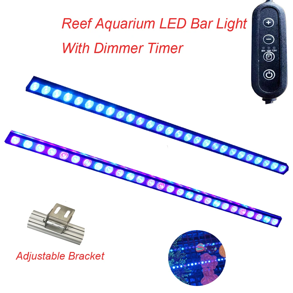 

4ft 5ft Aquarium Reef Bar Blue UV LED Color 36x3W 45x3W Marine Reef Farm Use LED Light With Timer Dimmer 180 degree Bracket