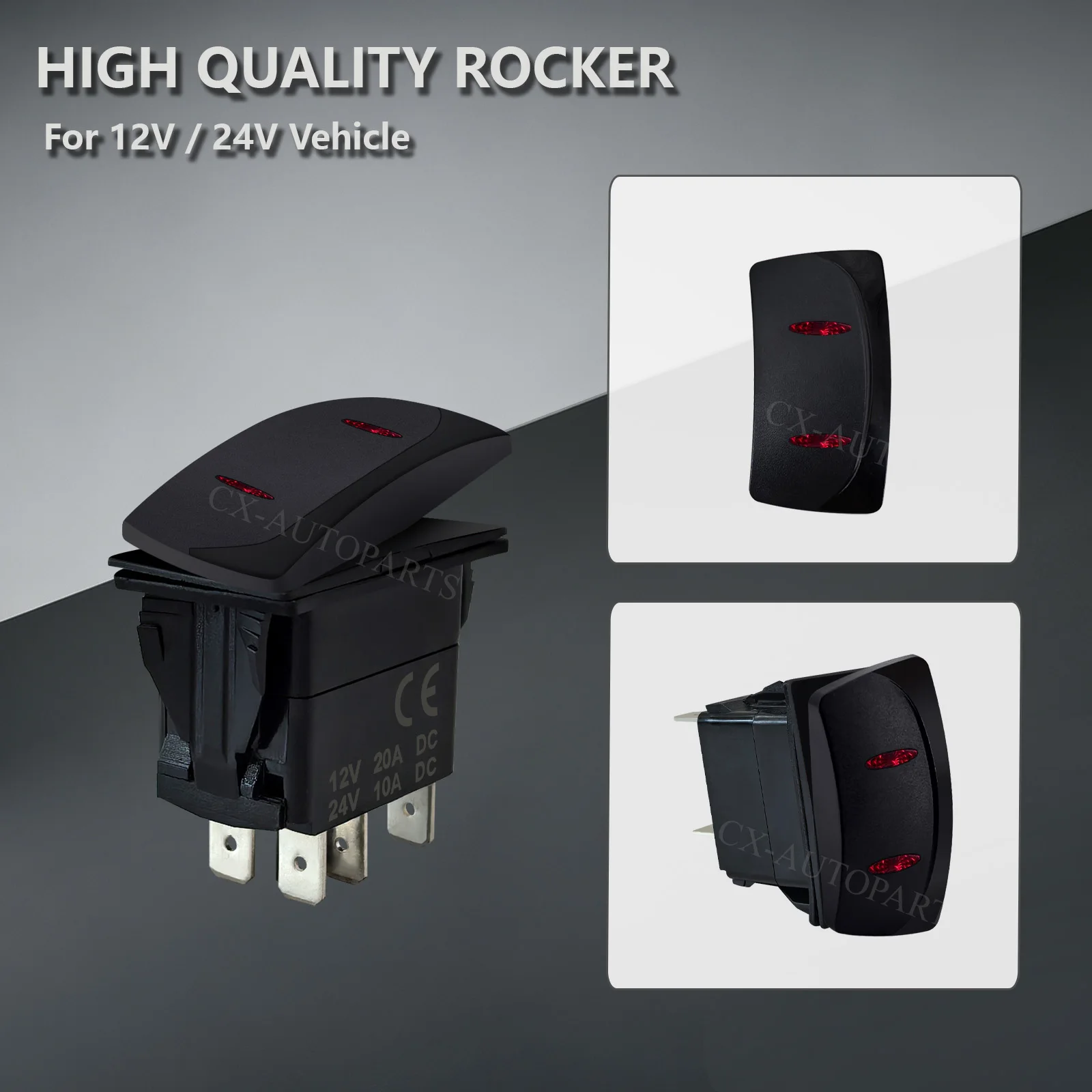 12V/24V Marine Rocker Switch Dual LED SPST ON-OFF / DPDT ON-OFF-ON Waterproof for ARB Carling 4x4 Jeep Boat Yacht RV view 3