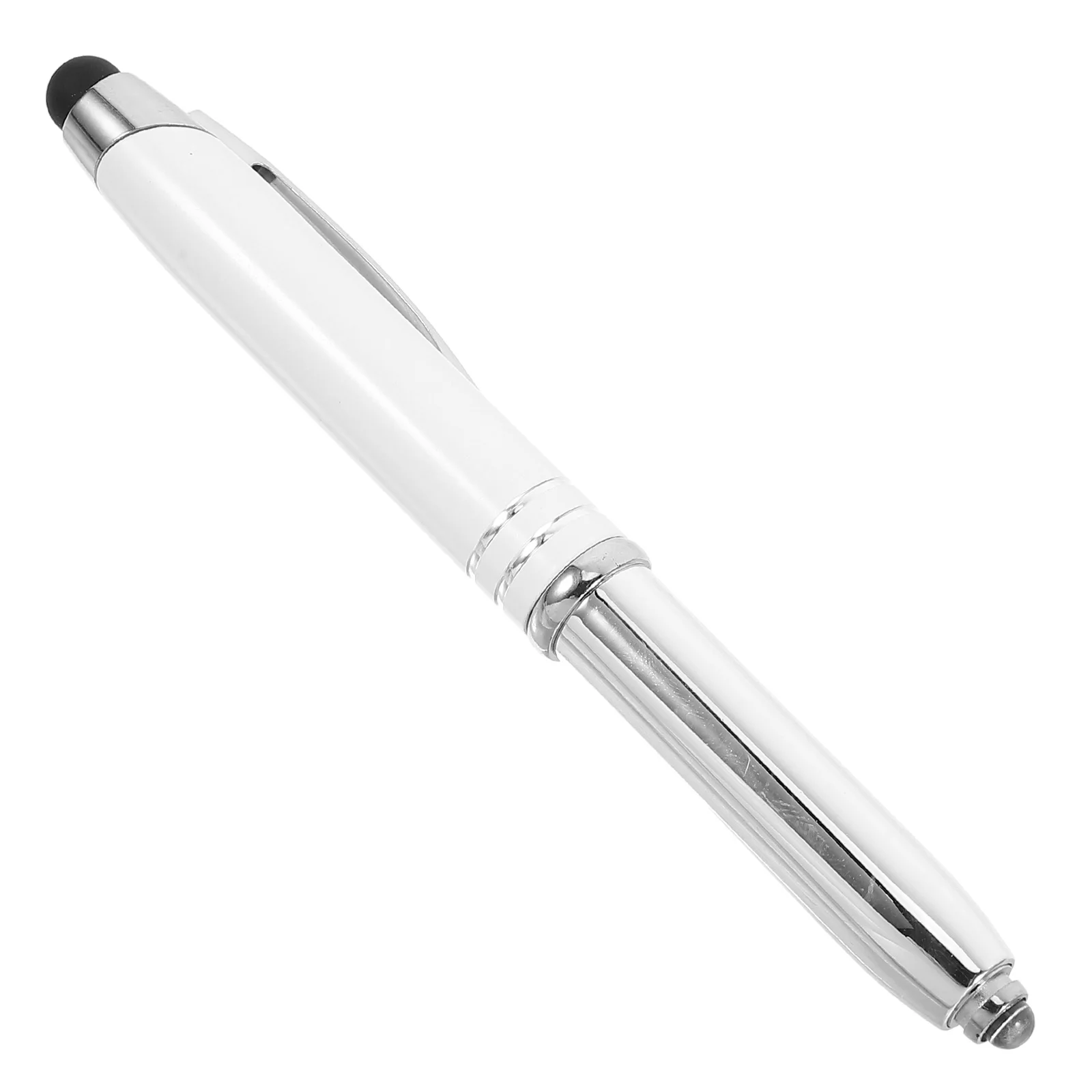 LED Light Ballpoint Pen Tip Multifunction with Stylus White Writing Daily Use Metal