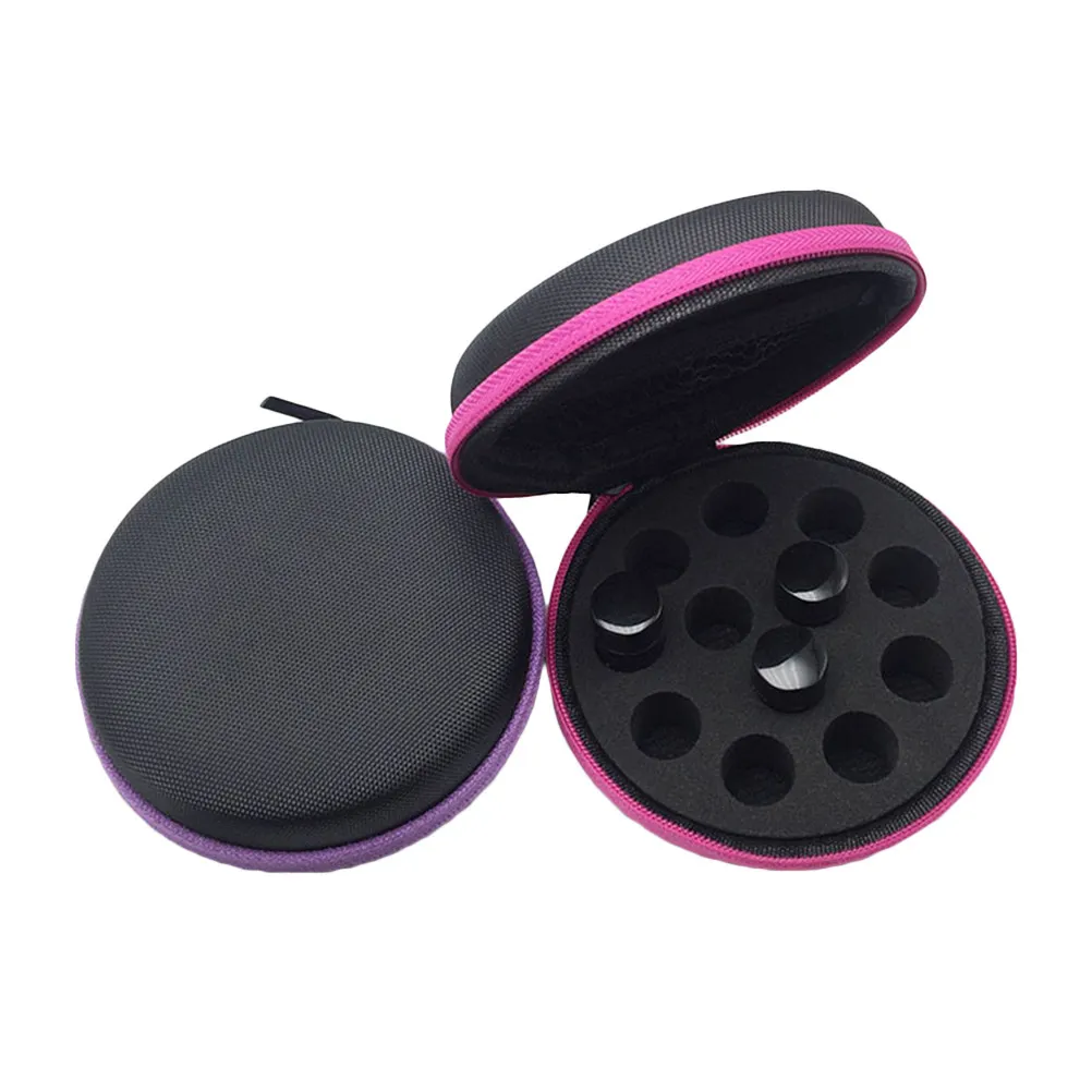 2Pcs Essential Oil Bag Round Nylon Portable 12 Grid Storage Case Shockproof Drop Proof Carrying Holder Essential Oil Bag