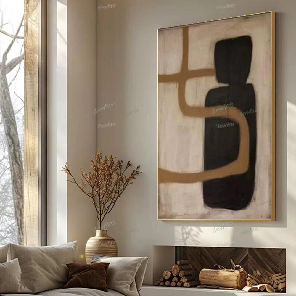 

Interior Canvas Image Modern Pattern Handmade Grey And White Grain Texture Wall Art Abstract Beautiful Oil Painting Room Decor