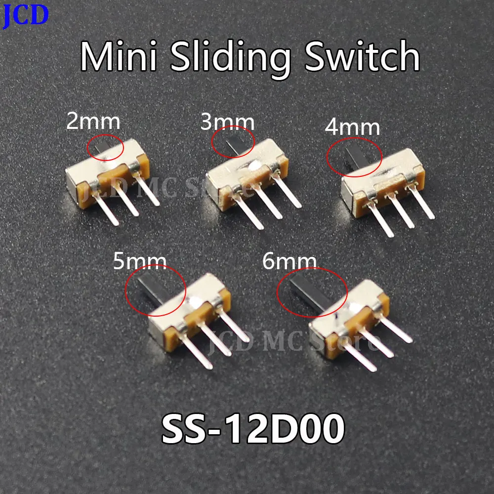 

SS-12D00-Mini Sliding Switch, 3Pin, 1P2T, 2 Positions, High Quality, Fist, 3mm, 4mm, 5mm, 6mm, micro Sliding Switch, 10/20/50pcs