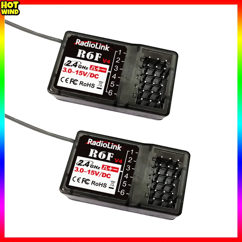 Radiolink R6F V4 Rc Receiver 2.4G Signal for RC Transmission High Voltage Six Channel RC4GS/RC6GS V3 Car Model Ship Model