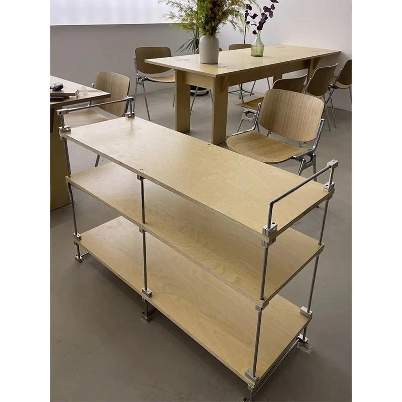 

Storage rack Multi-layer birch simple floor Ocean plate small apartment stainless steel porch rack