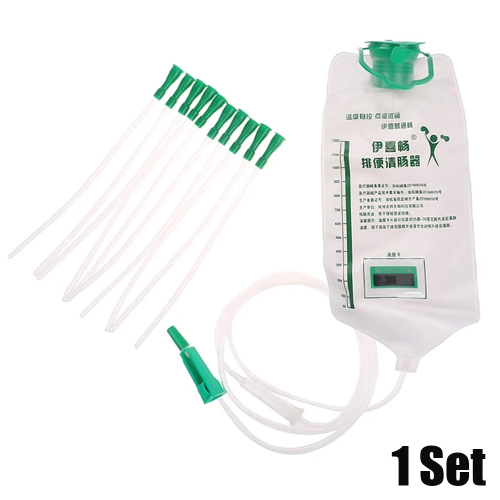 1-10 pces médica casa enema sacos de descarga intestinal spa enema saco com 10 pces tubo desintoxicação intestinal dispositivo de hidroterapia do cólon