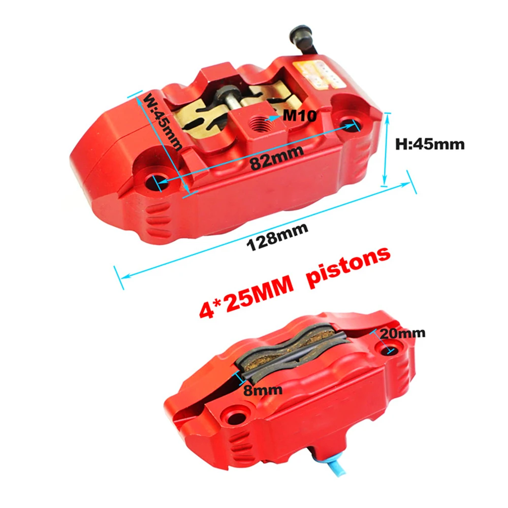 Motorcycle CNC 4 piston brake caliper modification electric motorcycle 82mm radial mounting For honda Yamaha Kawasak Suzuki