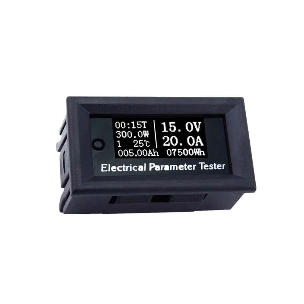 

100 В/20 А 7в1 OLED ток, время, температура, емкость, электрический измеритель, белый амперметр, цифровой мультитестер