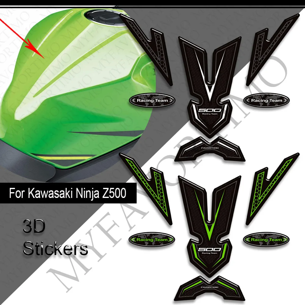 Motorcycle For kawasaki Ninja Z 500 Z500 Tank Pad Side Grips Gas Fuel Oil Kit Knee Fairing Fender 3D Stickers Decals 2020 - 2025