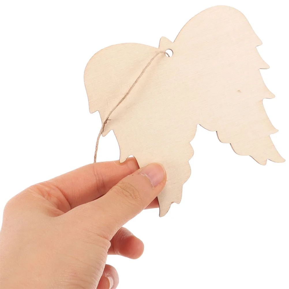 

20 Sets Angel Wings Wood Piece Unfinished Beige Slices Blank Signs for Crafts Home Wall Art Hanging DIY Plaques Bedroom Decor