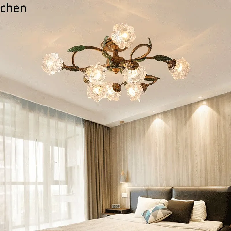H1 bedroom lamp medieval pastoral crystal flower living room study elegantcasualretrostylish master bedroom dining room lamp