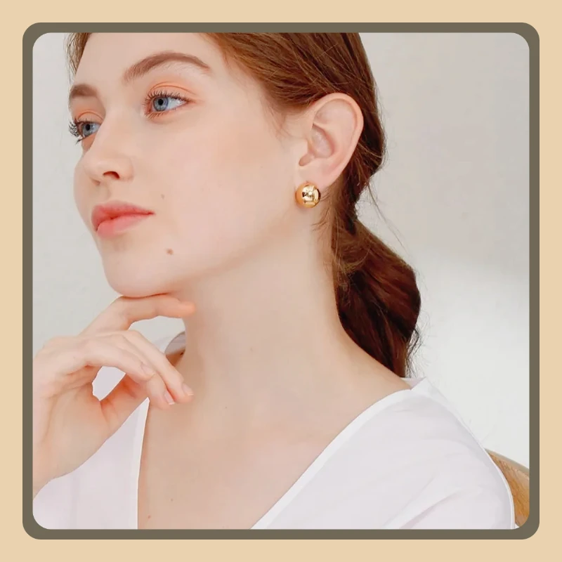 1 Pair Of minimalist Blue Spherical Earrings, Fashionable And Classic, Is The Best Gift For Elegant And Sophisticated Women